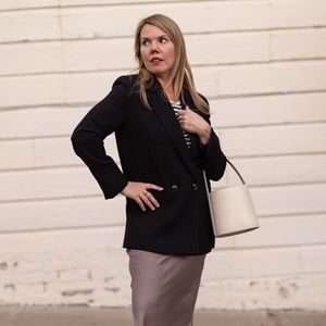 Zara oversized black double breasted blazer M